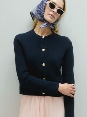 Evereve Black Gold Button Lady Sweater